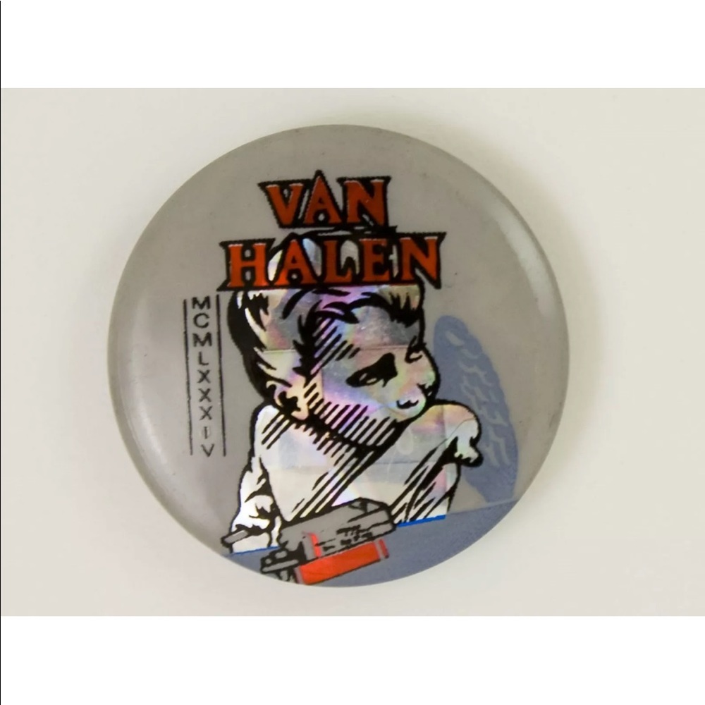 (2) Van Halen prismatic foil concert pins